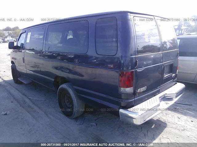 1FBSS31L83HA17815 - 2003 FORD ECONOLINE E350 SUPER DUTY WAGON BLUE photo 3