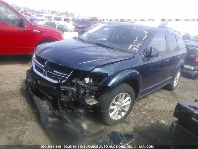 3C4PDCBG2ET154976 - 2014 DODGE JOURNEY SXT BLUE photo 2