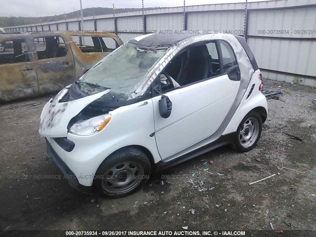 WMEEJ3BA2EK775083 - 2014 SMART FORTWO PURE/PASSION WHITE photo 2