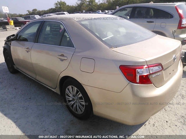 4T4BF1FK2CR224312 - 2012 TOYOTA CAMRY SE/LE/XLE BEIGE photo 3