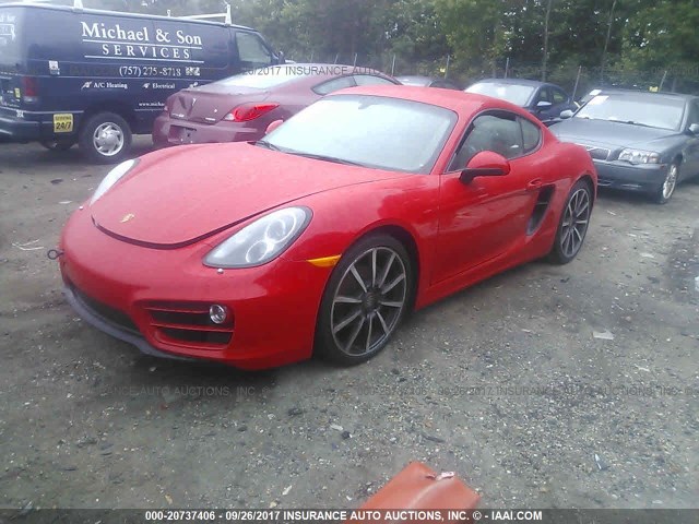 WP0AA2A84EK170147 - 2014 PORSCHE CAYMAN RED photo 2