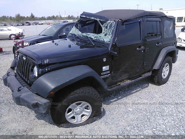 1C4BJWDG4GL113989 - 2016 JEEP WRANGLER UNLIMITE SPORT BLACK photo 2