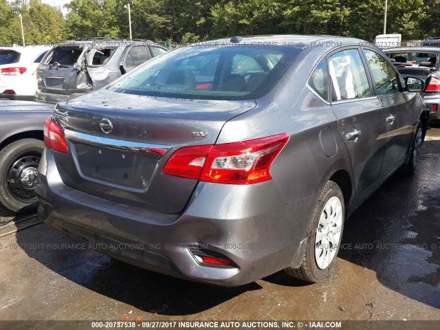 3N1AB7AP1GL677707 - 2016 NISSAN SENTRA S/SV/SR/SL GRAY photo 4