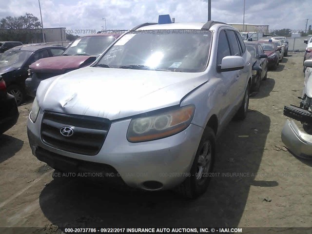 5NMSG13D78H209093 - 2008 HYUNDAI SANTA FE GLS SILVER photo 2