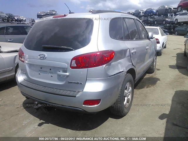 5NMSG13D78H209093 - 2008 HYUNDAI SANTA FE GLS SILVER photo 4