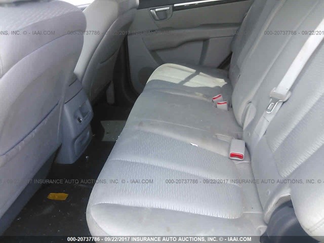 5NMSG13D78H209093 - 2008 HYUNDAI SANTA FE GLS SILVER photo 8