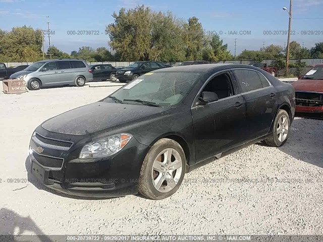1G1ZB5E12BF222354 - 2011 CHEVROLET MALIBU LS BLACK photo 2