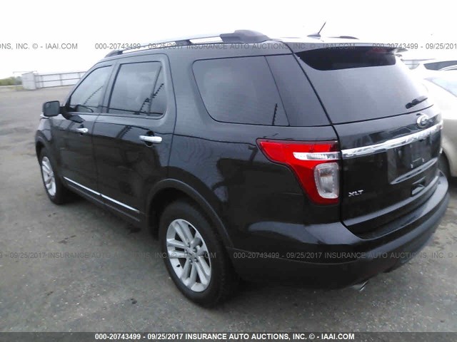 1FM5K7D84EGC22561 - 2014 FORD EXPLORER XLT BLACK photo 3