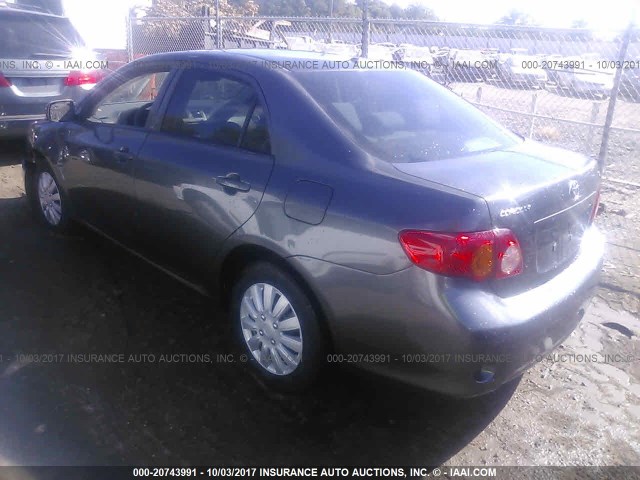 2T1BU4EE0AC254078 - 2010 TOYOTA COROLLA S/LE/XLE GRAY photo 3