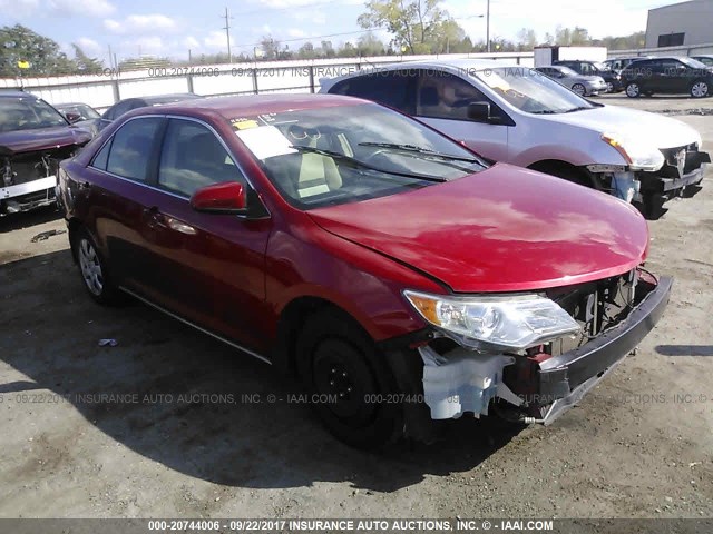 4T1BF1FK7CU591491 - 2012 TOYOTA CAMRY SE/LE/XLE RED photo 1