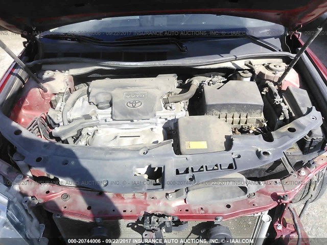 4T1BF1FK7CU591491 - 2012 TOYOTA CAMRY SE/LE/XLE RED photo 10