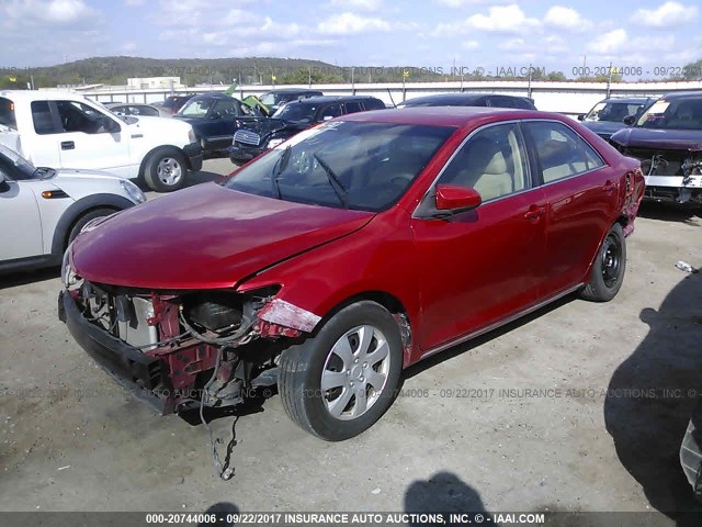 4T1BF1FK7CU591491 - 2012 TOYOTA CAMRY SE/LE/XLE RED photo 2