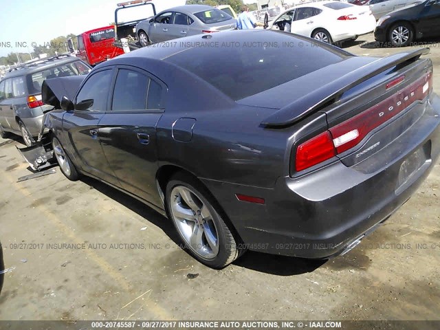 2C3CDXHG7DH655533 - 2013 DODGE CHARGER SXT GRAY photo 3