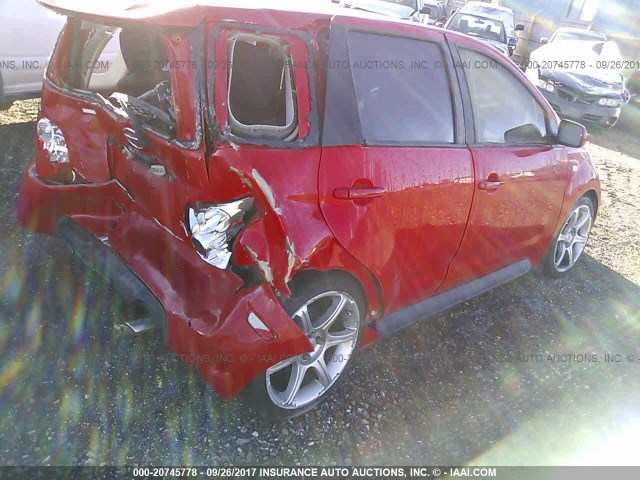 JTKKT624X50096139 - 2005 TOYOTA SCION XA RED photo 4