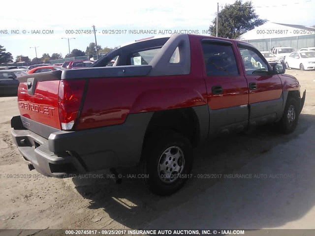 3GNEC12Z15G194773 - 2005 CHEVROLET AVALANCHE C1500 RED photo 4