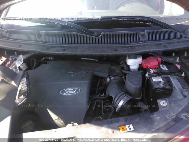 1FMHK7F86BGA46196 - 2011 FORD EXPLORER LIMITED 红色 照片 10