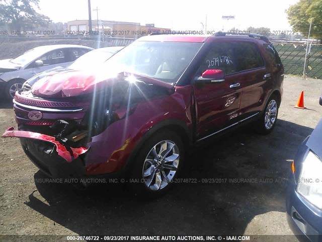 1FMHK7F86BGA46196 - 2011 FORD EXPLORER LIMITED 红色 照片 2