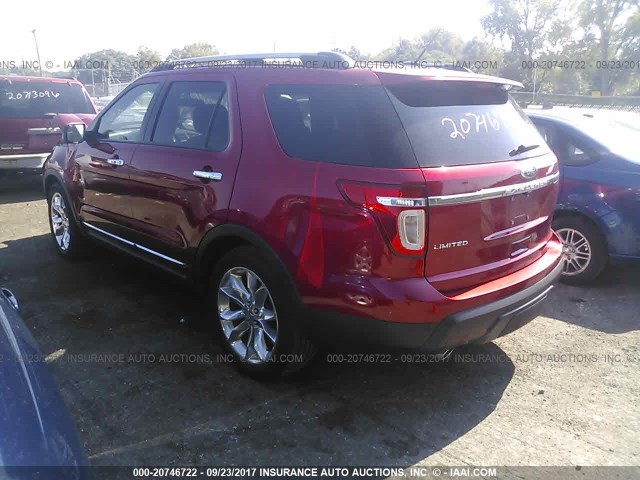1FMHK7F86BGA46196 - 2011 FORD EXPLORER LIMITED 红色 照片 3