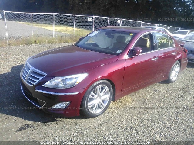 KMHGC4DD5CU165223 - 2012 HYUNDAI GENESIS 3.8L BURGUNDY photo 2