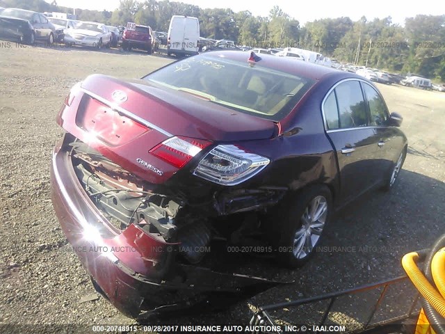 KMHGC4DD5CU165223 - 2012 HYUNDAI GENESIS 3.8L BURGUNDY photo 4