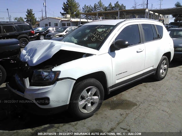 1C4NJCBA5ED881918 - 2014 JEEP COMPASS SPORT WHITE photo 2