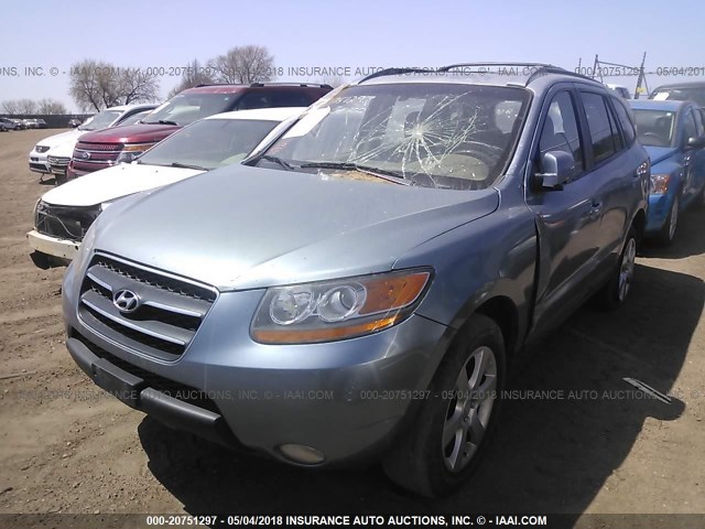 5NMSH13E69H332665 - 2009 HYUNDAI SANTA FE SE/LIMITED BLUE photo 2