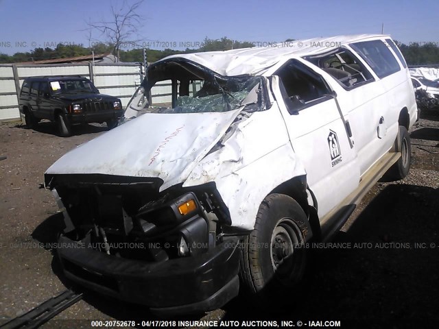 1FBSS3BLXBDA16041 - 2011 FORD ECONOLINE E350 SUPER DUTY WAGON WHITE photo 2