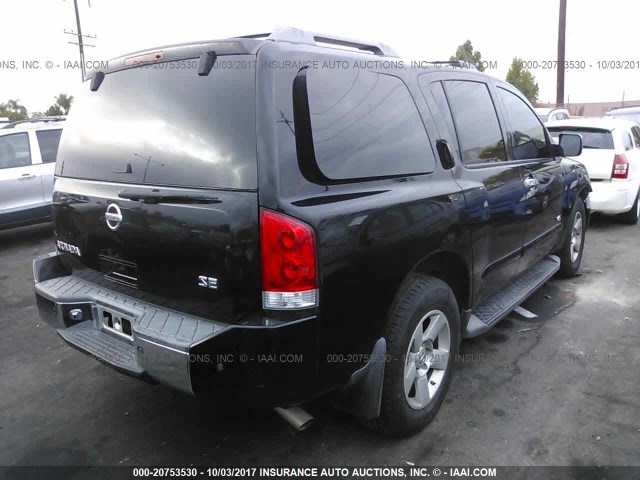 5N1AA08A96N733802 - 2006 NISSAN ARMADA SE/LE BLACK photo 4