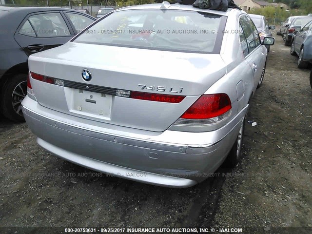 WBAGN63505DS56064 - 2005 BMW 745 LI SILVER photo 6