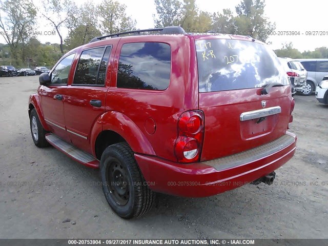 1D4HB58D64F214952 - 2004 DODGE DURANGO LIMITED RED photo 3