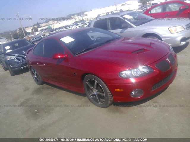 6G2VX12U16L540396 - 2006 PONTIAC GTO RED photo 1