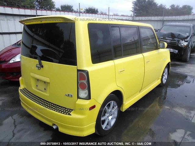 JTLKT324554015552 - 2005 TOYOTA SCION XB Amarillo foto 4