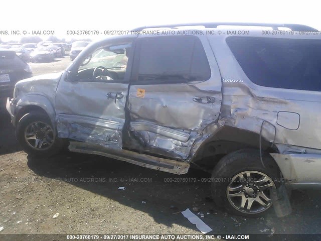 5TDBT48A65S254126 - 2005 TOYOTA SEQUOIA LIMITED SILVER photo 6