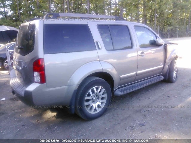 5N1BR18B78C624636 - 2008 NISSAN PATHFINDER LE/SE BROWN photo 4