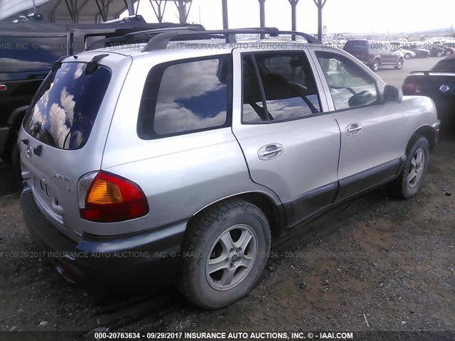 KM8SC73D02U225100 - 2002 HYUNDAI SANTA FE GLS/LX SILVER photo 4