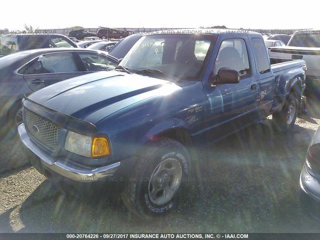 1FTZR15E81PA71995 - 2001 FORD RANGER SUPER CAB BLUE photo 2