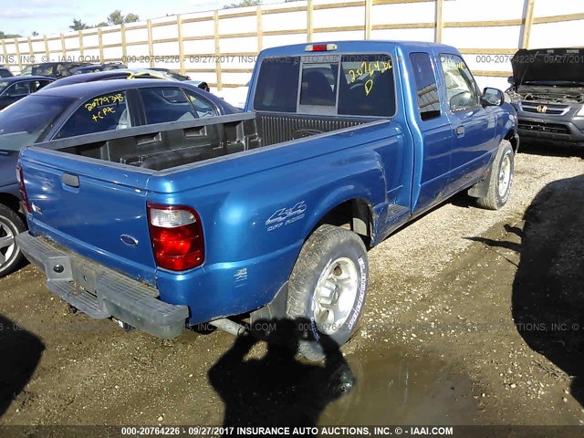 1FTZR15E81PA71995 - 2001 FORD RANGER SUPER CAB BLUE photo 4