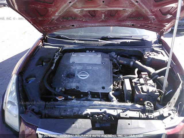 1N4BA41E47C806171 - 2007 NISSAN MAXIMA SE/SL RED photo 10