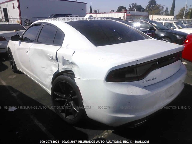 2C3CDXHG9FH768855 - 2015 DODGE CHARGER SXT WHITE photo 3