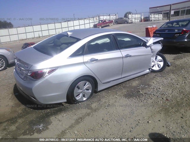 KMHEC4A49EA114159 - 2014 HYUNDAI SONATA HYBRID SILVER photo 4