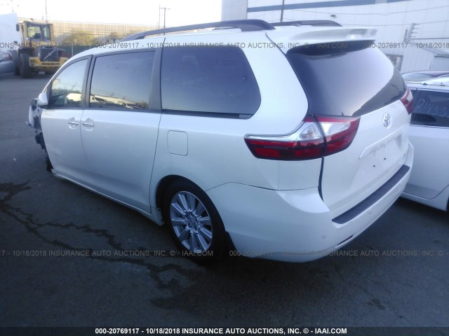 5TDDZ3DC1HS147059 - 2017 TOYOTA SIENNA XLE/LIMITED WHITE photo 3