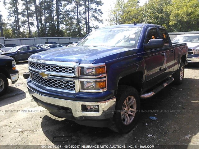 1GCVKREH9EZ149254 - 2014 CHEVROLET SILVERADO K1500 LT BLUE photo 2