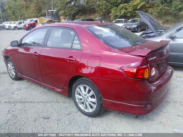 2T1BU4EE5AC483324 - 2010 TOYOTA COROLLA S/LE/XLE RED photo 3