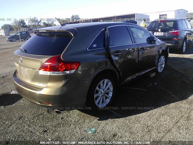 4T3ZA3BB9CU056264 - 2012 TOYOTA VENZA LE/XLE BROWN photo 4