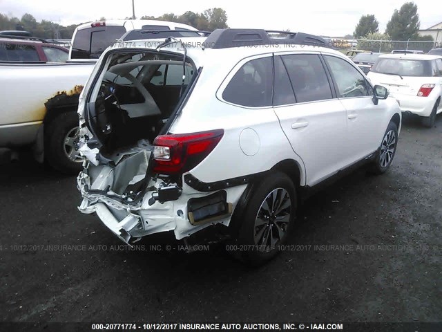 4S4BSAKCXH3358213 - 2017 SUBARU OUTBACK 2.5I LIMITED WHITE photo 4