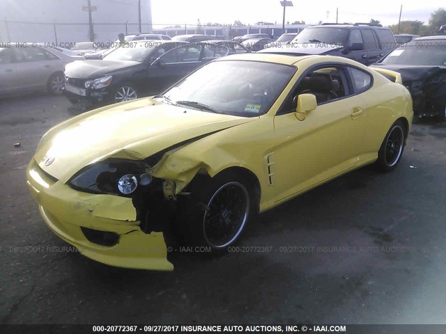 KMHHN65F65U159105 - 2005 HYUNDAI TIBURON GT YELLOW photo 2