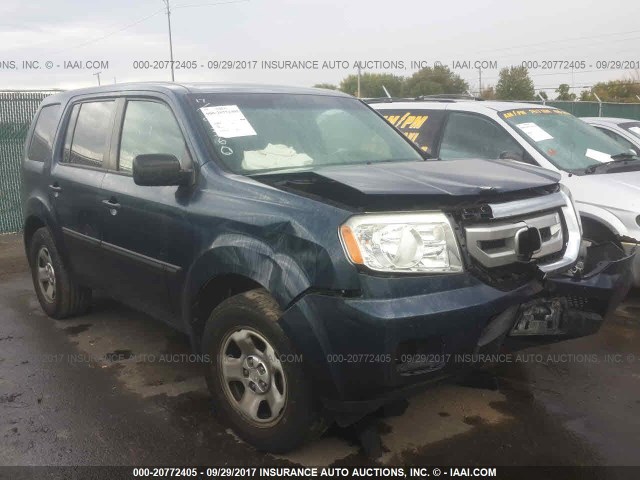 5FNYF4H22AB007114 - 2010 HONDA PILOT LX BLUE photo 1