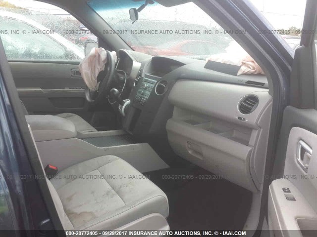 5FNYF4H22AB007114 - 2010 HONDA PILOT LX BLUE photo 5