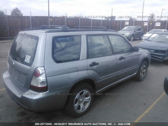 JF1SG63697H729915 - 2007 SUBARU FORESTER 2.5X/SPORTS 2.5X GRAY photo 4