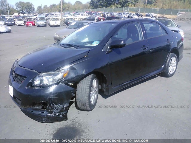 2T1BU4EE2AC469106 - 2010 TOYOTA COROLLA S/LE/XLE BLACK photo 2